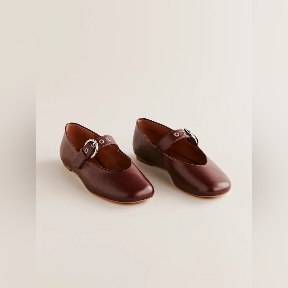 Reformation Bethany Ballet Flat Ruby Leather Size 8